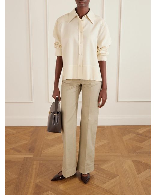 Victoria Beckham Natural Alina High-Rise Straight-Leg Jeans