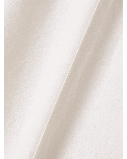 Pantalon Large En Coton Et Lin Mélangés À Boutons Et À Découpes Shai Sea en coloris White