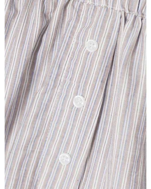Short En Popeline De Coton Biologique À Rayures Deiji Studios en coloris White