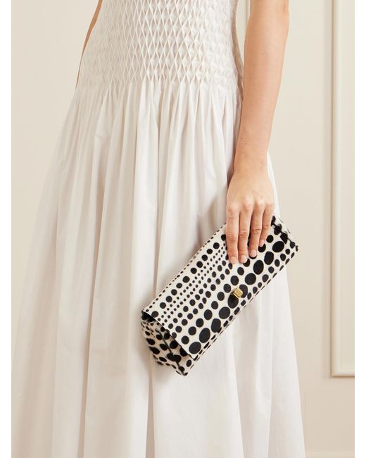 Khaite Black Audrey Polka-Dot Calf Hair Clutch Bag
