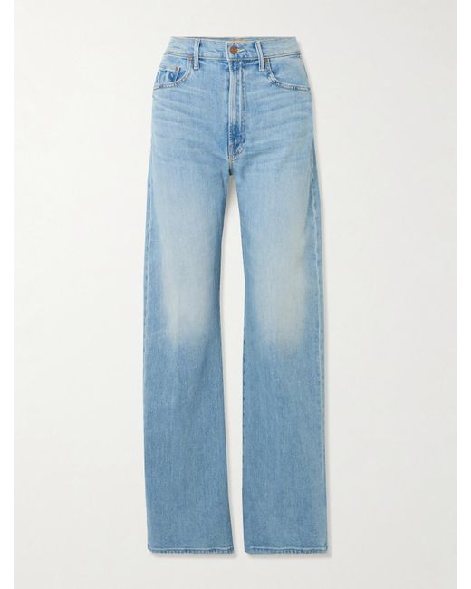 Mother Blue The Lasso Sneak High-Rise Wide-Leg Jeans