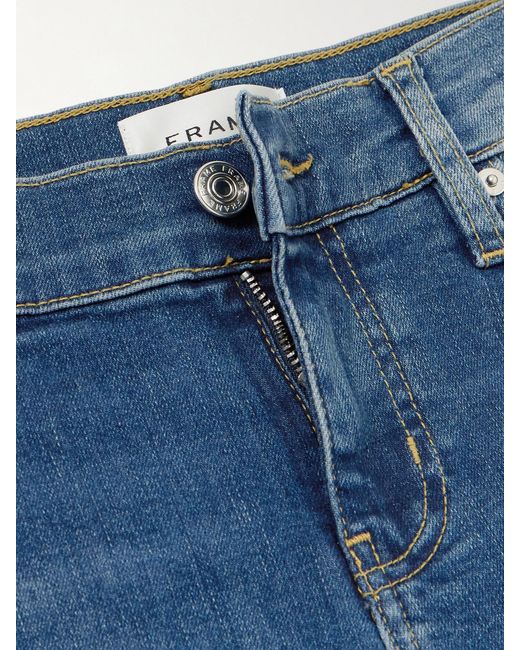 FRAME Blue Le Slim Palazzo Low-Rise Wide-Leg Jeans