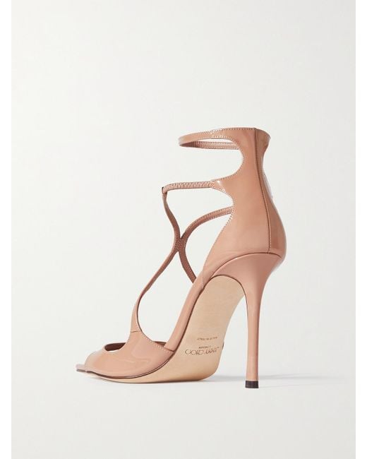 Jimmy Choo Natural Azia 95 Sandalen Aus Lackleder