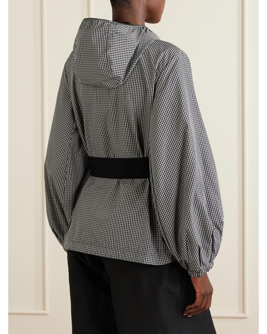 Moncler Gray Rythme Belted Checked Shell Jacket
