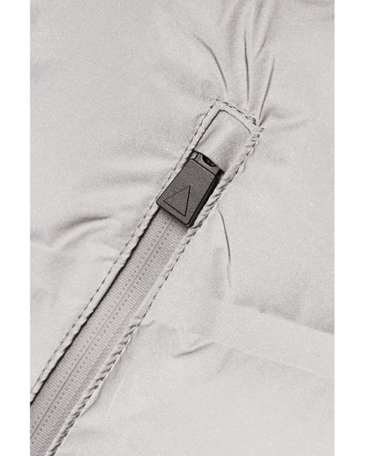 Aztech Mountain Gray Snowbird Cropped Quilted Shell Hooded Down Vest