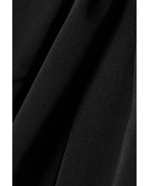 Nili Lotan Black Edwige Gathered Silk-Satin Halterneck Top