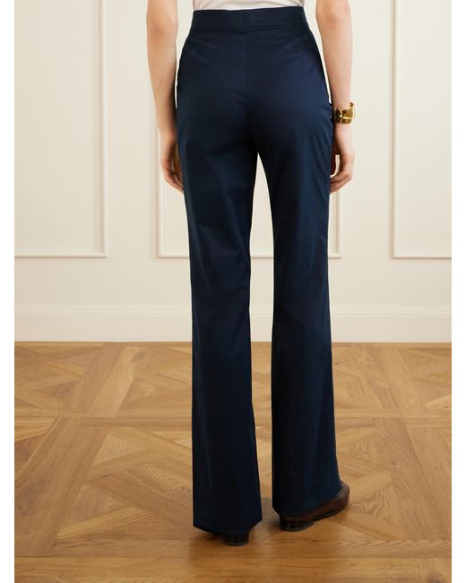 Giuliva Heritage Blue Laura Cotton-Blend Straight-Leg Pants