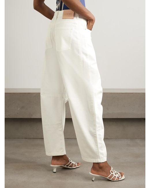 【LOEWE】Paula's Ibiza バレルレッグ ジーンズ LOEWE + Paula's Ibiza paneled mid-rise barrel-leg jeans