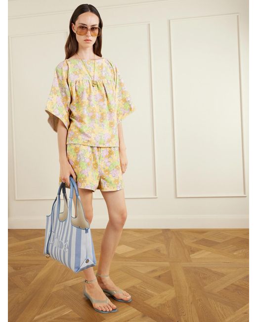 Chloé Metallic Flower-Print Cotton Tunic