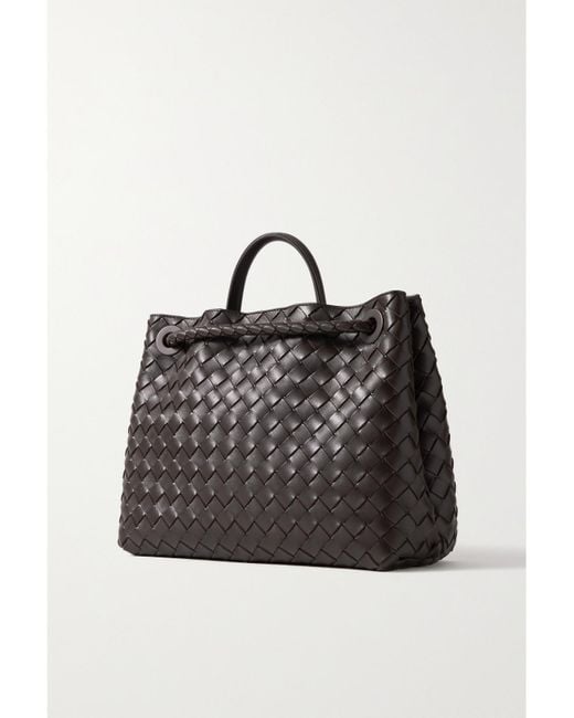 Bottega Veneta Black Andiamo Medium Intrecciato Leather Tote