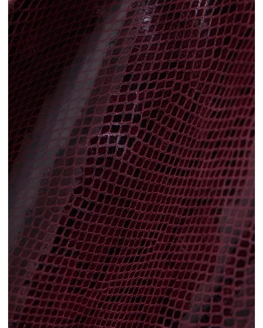 Rohe Purple Paneled Snake-Effect Patent-Leather Midi Skirt