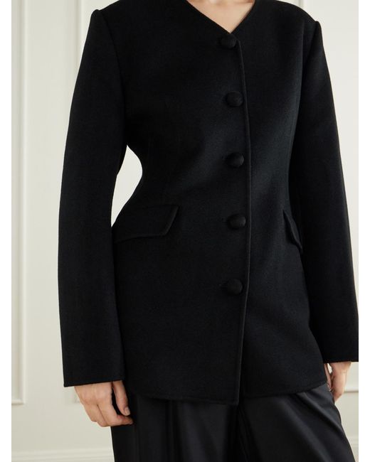 Lisa Yang Black Doublé Wool And Cashmere-Blend Jacket