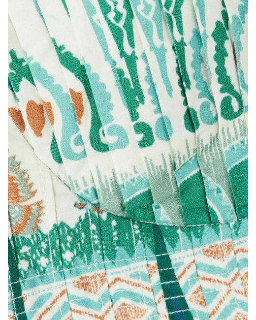 Haut Façon Corset Raccourci En Coton Imprimé À Smocks Dalia Emporio Sirenuse en coloris Green