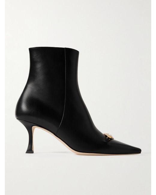 Jimmy Choo Black Ryker 70 Embellished Leather Ankle Boots