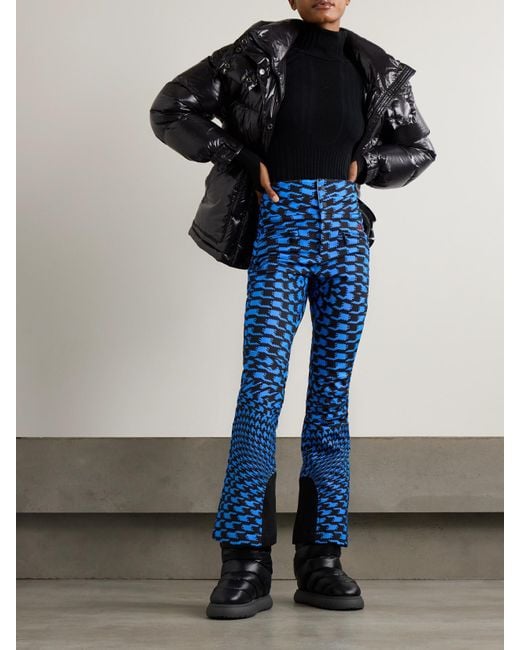 Perfect Moment Blue Aurora Bedruckte Bootcut-Skihose