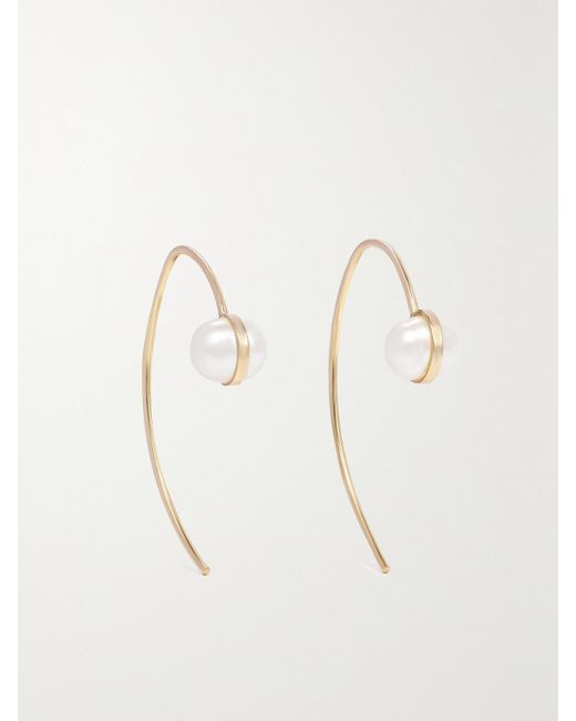 Melissa Joy Manning Brown Wishbone 14-Karat Recycled Pearl Earrings