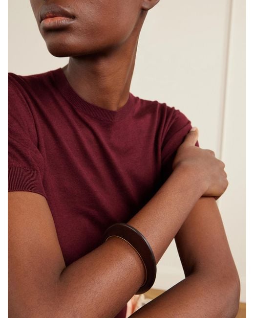 Saint Laurent Brown Blade-Tone Bracelet