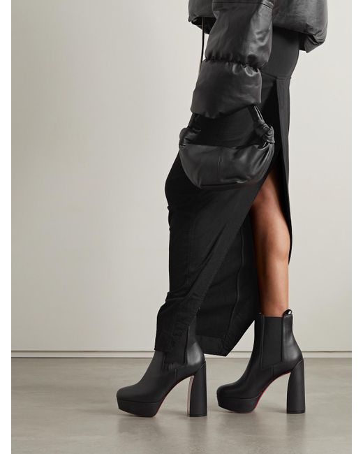 Christian Louboutin Black Movidastic 130 Leather Platform Ankle Boots