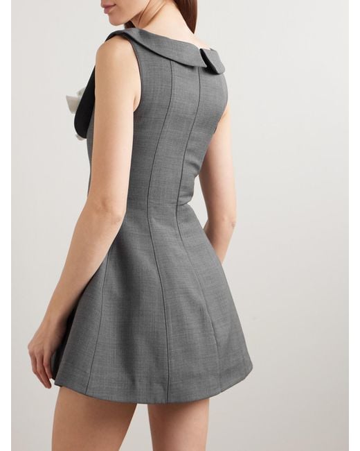 ShuShu/Tong Gray Bow-Detailed Flannel Mini Dress