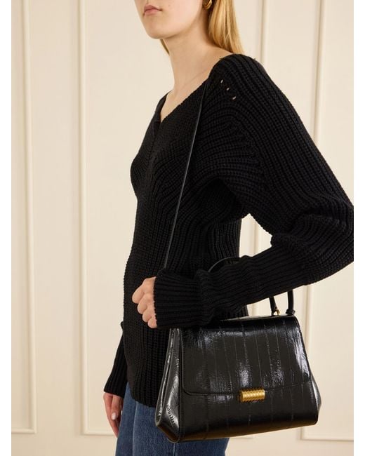 Neous Black Thala Eel-Effect Leather Shoulder Bag