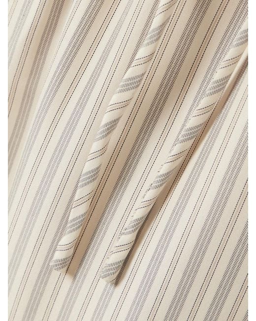 Pantalon Large En Soie À Rayures Rohe en coloris Natural