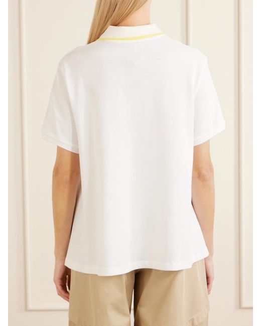 Loewe White Anagram-Embroidered Cotton-Piqué Polo Shirt