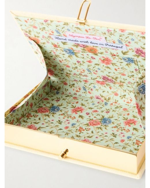 Olympia Le-Tan Metallic Aroma D'Italia Appliquéd Embroidered Canvas Clutch