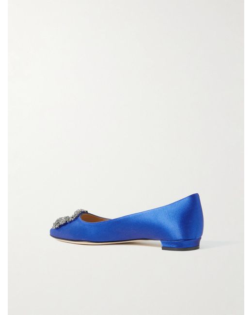 Manolo Blahnik Blue Hangisiflat Denim