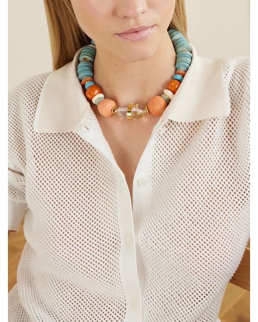 Lizzie Fortunato Multicolor Neptune-Plated-Stone Necklace