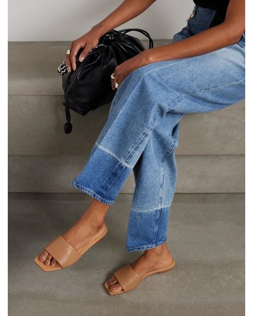 Aeyde White Anna Leather Slides