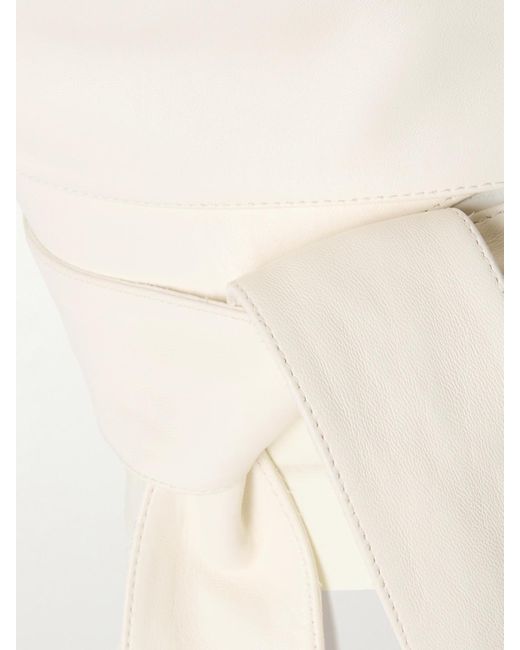 Alaïa Natural Cropped Knotted Leather Wrap Top