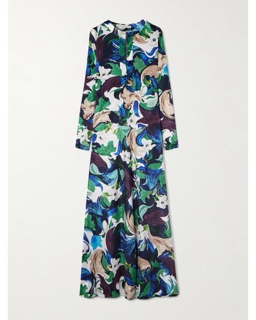 Robe Longue En Jersey Imprimé Carrington Mary Katrantzou en coloris Blue