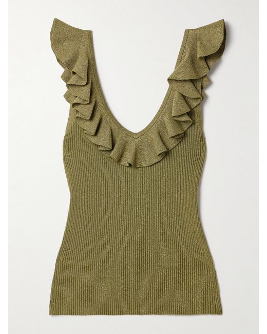 Zimmermann Green Wylie Oberteil Aus Rippstrick Mit Volant
