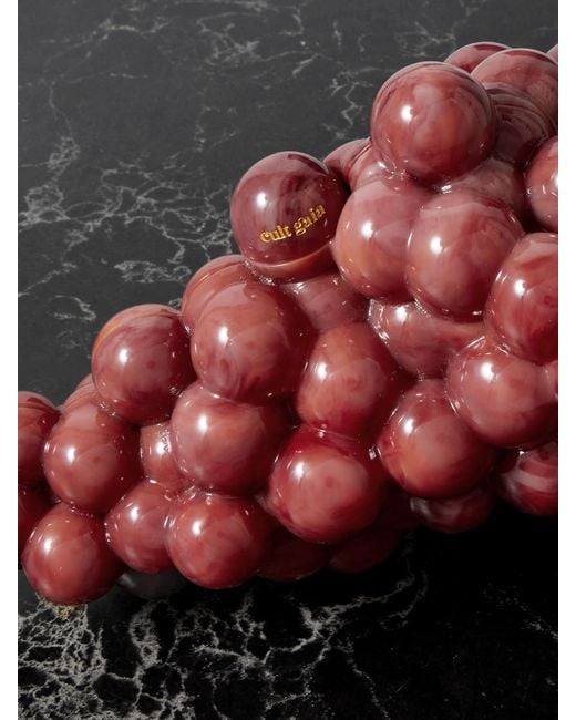 Cult Gaia Red Grape Resin And-Tone Clutch