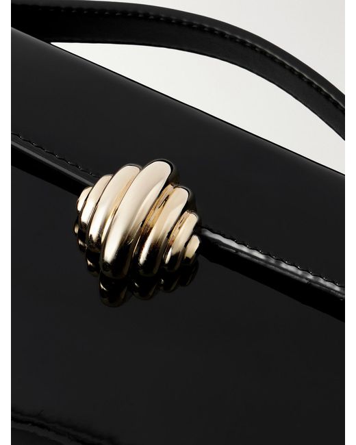Aquazzura Black Alex Patent-Leather Clutch