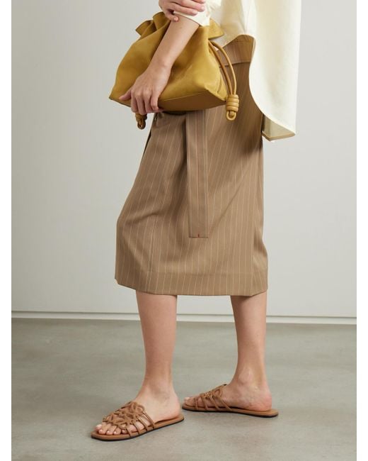 Loewe White Petal Anagram Leather Slides