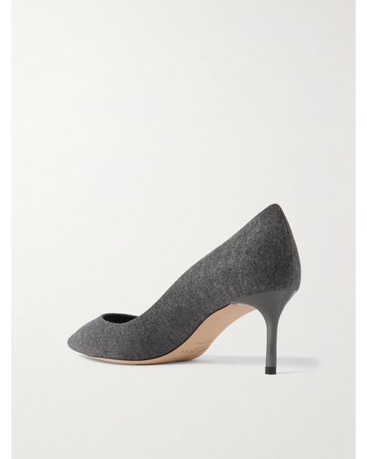 Jimmy Choo Gray Romy 60 Felt Point-Toe Pumps