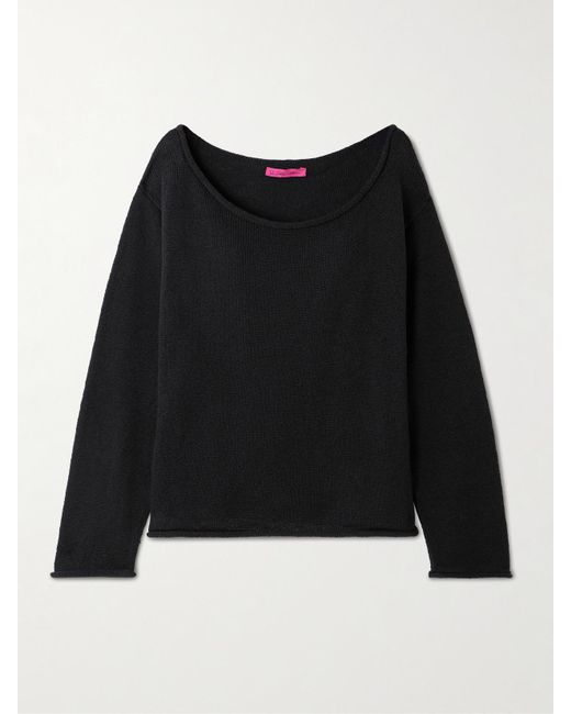 The Elder Statesman Black Nora Lite Oversized-Pullover Aus Baumwolle