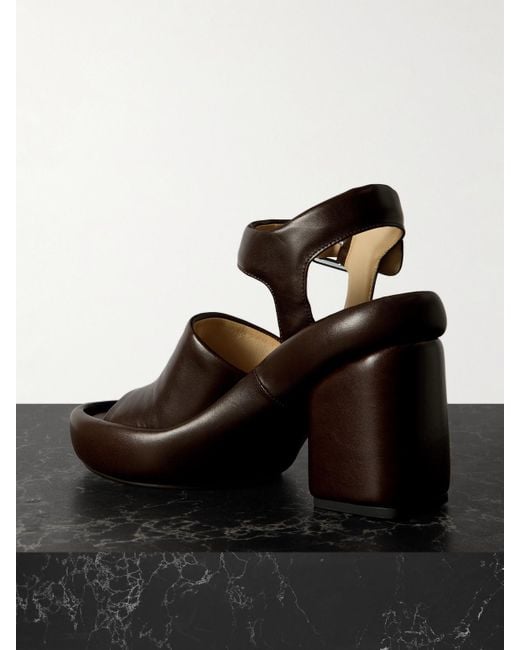 Lemaire Black Padded Leather Platform Sandals
