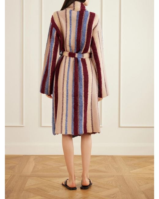 The Elder Statesman Multicolor Striped Cashmere And Silk-Blend Robe
