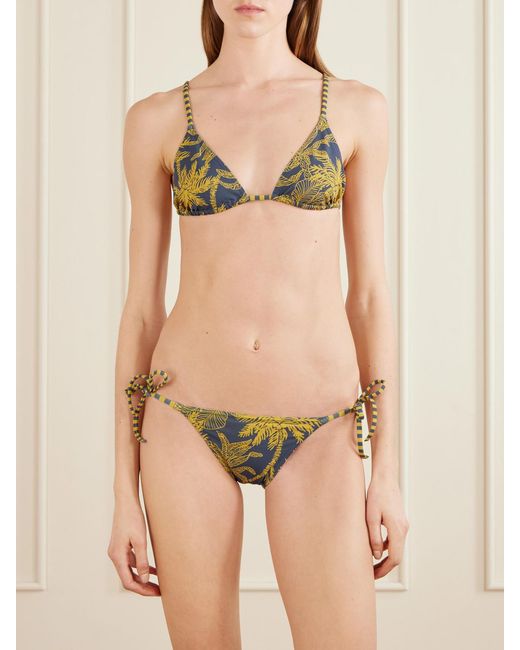 Eres Metallic Hamac Printed Triangle Bikini Top