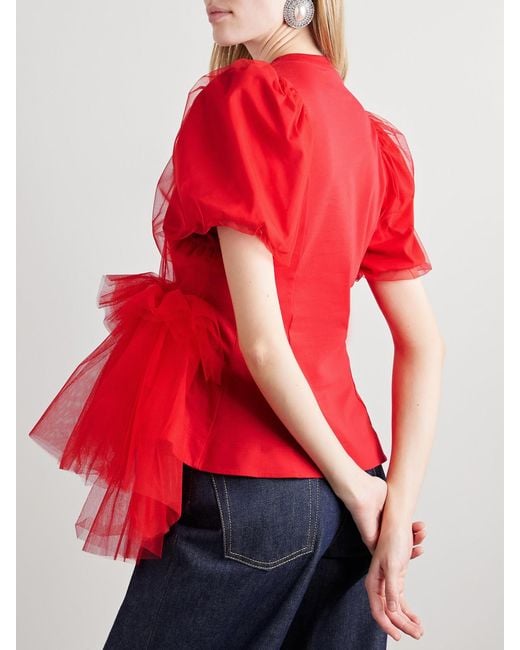 Simone Rocha Layered Ruffled Cotton-Jersey And Tulle T-Shirt