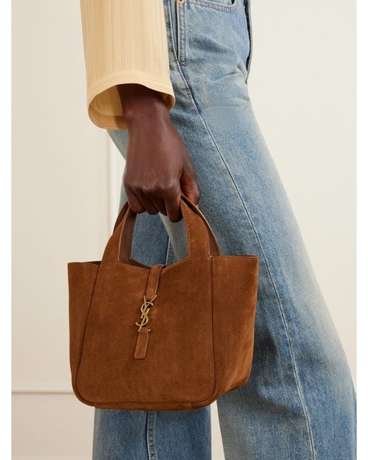 Saint Laurent Brown Le 5 À 7 Baby Bea Suede Shoulder Bag