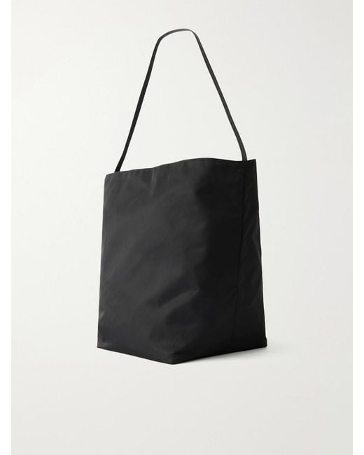 Valesque Black Bucket Leather-Trimmed Shell Tote
