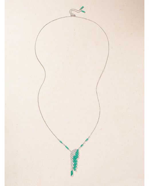 Garrard Natural Wings Rising 18-Karat, Malachite And Diamond Necklace