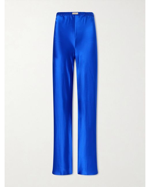 Comme Si Blue Silk-Bias Pants