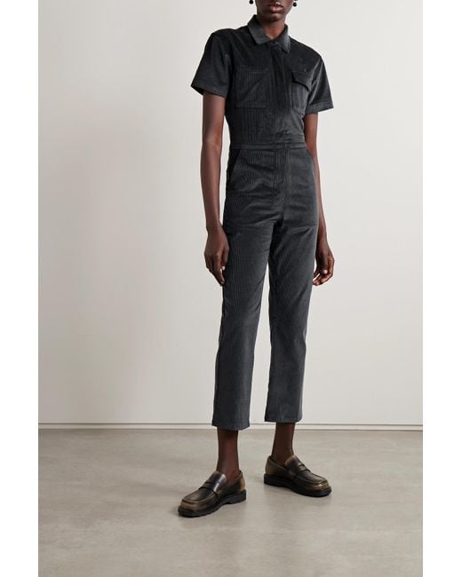 Rivet Utility + Net Sustain Worker Cotton-blend Corduroy Jumpsuit in Black