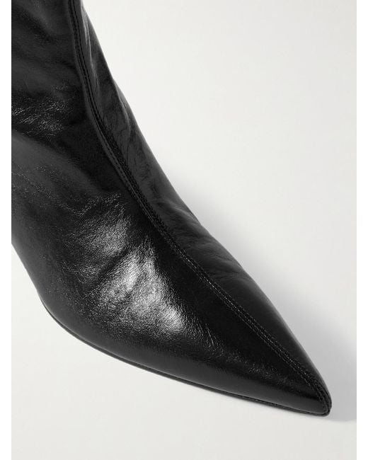 Khaite Black Andee Ankle Boots Aus Leder