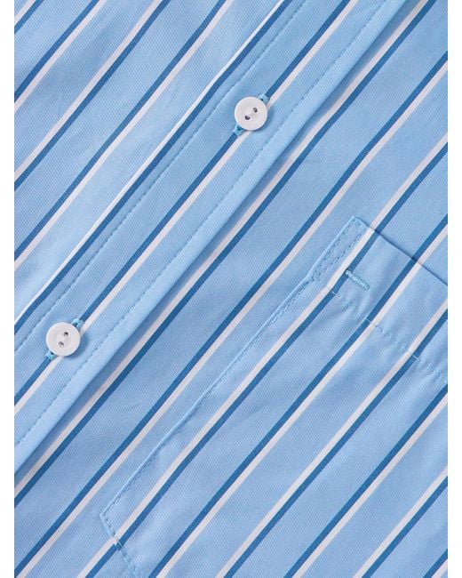 Matteau Blue Striped Organic Cotton-Poplin Shirt