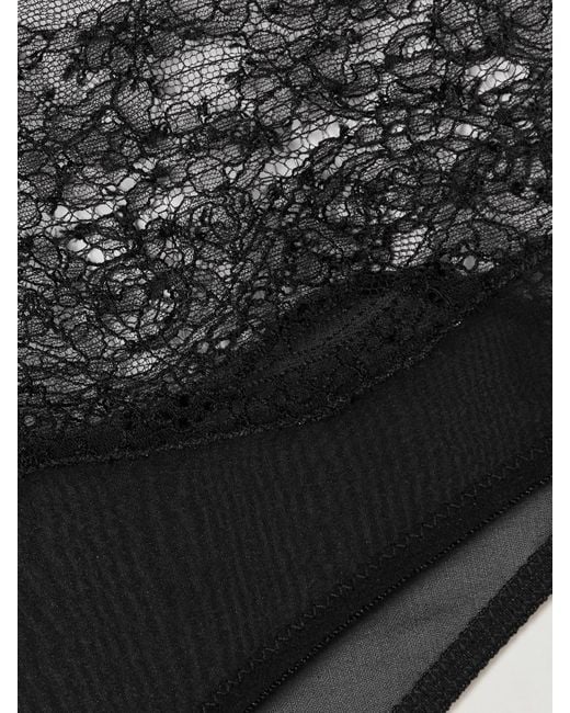 Kiki de Montparnasse Black La Follie Lace And Mesh Briefs